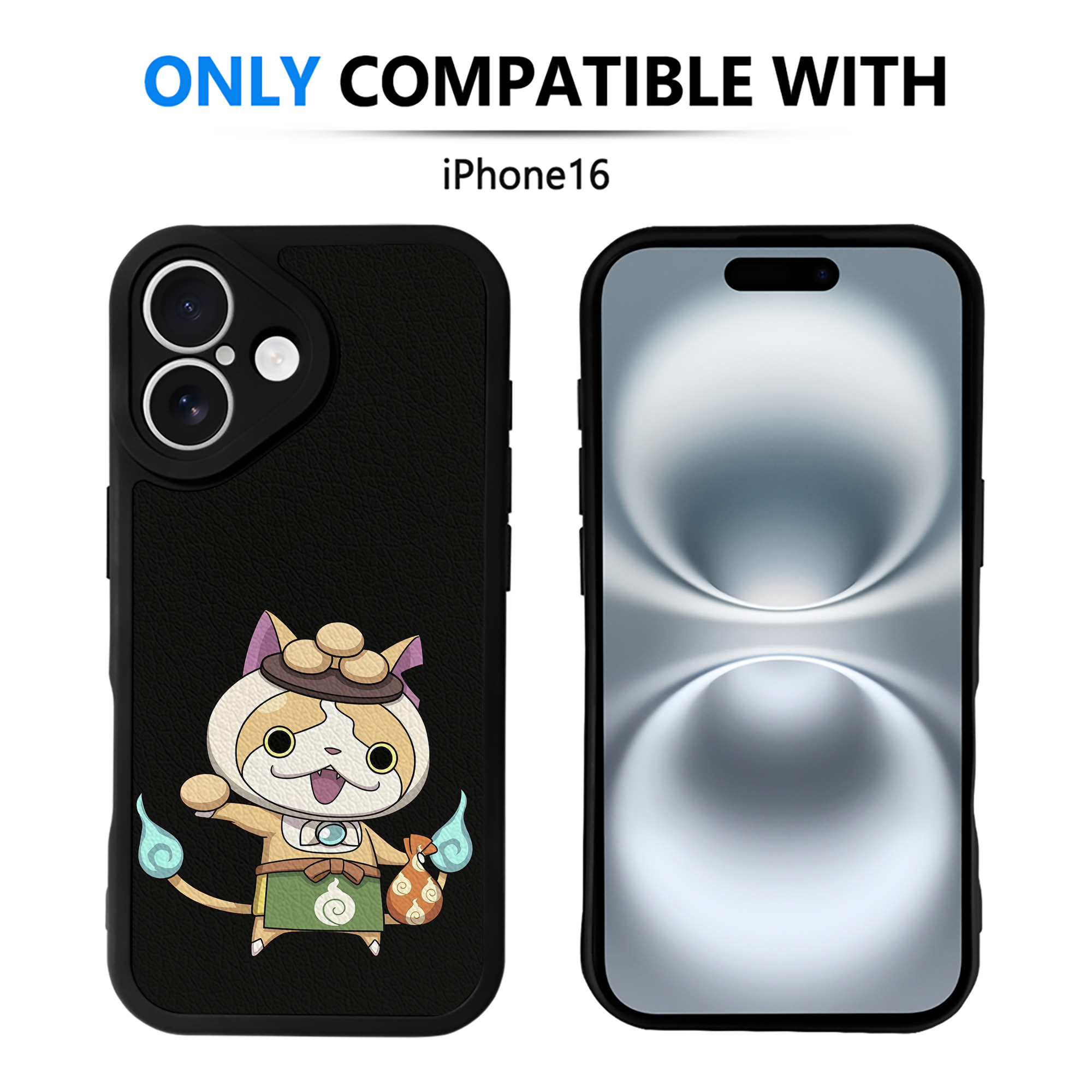 （画像用） 妖怪ウォッチ Yo-kai Watch 【iPhone 16シリーズ対応】シリコンスマホケース（レザー調） 材質：シリコン